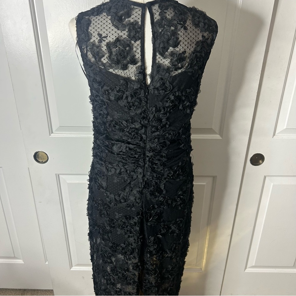 NWT (size 10) Lipsy Black 3d Floral Mesh Midaxi Bodycon Dress - Picture 8 of 10
